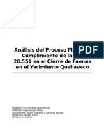 Informe Inacap Medioambiente y Cierre Faenas Mineras Cumplimiento de La Ley 20.551 ABP2