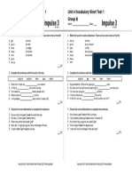 Unit 4 Vocabulary Short Test 1 A+B