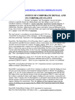 Notice of Corporate Denial and Non Corporate Status 4 PDF Free