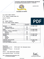 Mark Sheet