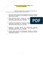 Modelo de Constitución de Sociedad Anónima - S.A. (Con Aporte Dinerario) Señor Notario