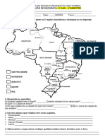 AVALIAÇÃO GEOGRAFIA 4º Bim 5º Ano