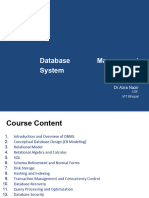 Database Management System: DR - Azra Nazir