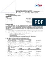 Module 4 Oral Communication SLM and Worksheet Final