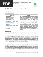 The Role of Halal Certification in The Halal Industry: Annual International Conference On Islamic Economics (AICIE)