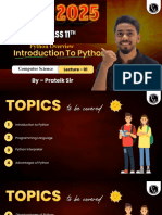 Python Overview 01 Class Notes Uday 2025