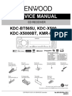 Kenwood Kdc-Bt565u Kdc-x500 Kdc-x5000bt Kmr-d765bt SM