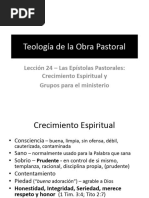 Teología de La Obra Pastoral. Lección 24 Las Epístolas Pastorales - Crecimiento Espiritual y Grupos para El Ministerio