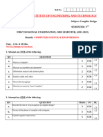 COMPILER DESIGNE1st Exam Paper 1