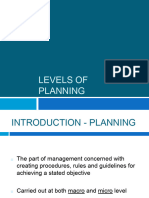 Levels of Planning