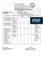 Equipment Maintainance Schedule