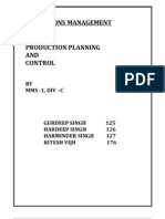 Steps in Production Planning