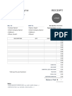 Receipt Template Printable