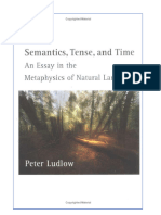 Semantics Tense and Time An Essay in The Metaphysi