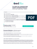 Esd Formulaire Candidature Etudiants Internationaux