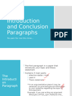 Introduction and Conclusion Paragraphs