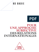 Pour Une Approche Subjective Des Relations Internationales (Bertrand Badie)