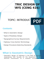 Geometric Design of Highways Lecture 1 (Ceng 416) .