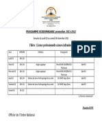 Filière: Licence Professionnelle Sciences Infirmières: PROGRAMME HEBDOMADAIRE Promotion 2021-2022