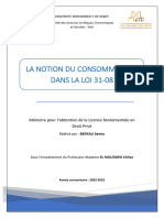 1 - Mémoire Complet (La Notion Du Consommateur Dans La Loi 31-08)