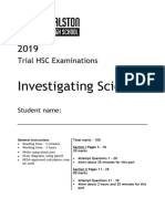 2019 - Investigating Science - Trial HSC Examination - Complete