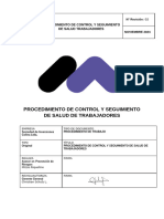 Procedimiento de Control y Seguimiento de Salud de Trabajadores