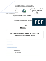 Etude Hydrologique Du Barrage de M'djedel Wilaya de M'sila