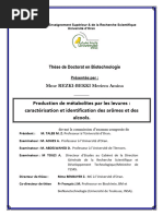 Production de Métabolites Par Les Levures: Caractérisation Et Identification Des Arômes Et Des Alcools