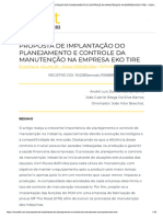 PROPOSTA DE IMPLANTAÇÃO DO PLANEJAMENTO E CONTROLE DA MANUTENÇÃO NA EMPRESA EKO TIRE - ISSN 1678-0817 Qualis B2