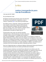 CONTI. É Preciso Ter Transparência para Debater A Reforma Da Previdência