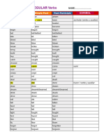 IRREGULAR Verb List