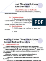 Nursing Care of Clients With Upper Gastrointestinal Disorder 1