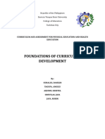 Finalized Narrative Report Foundations of Curriculum Development