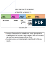 Calendario de Aplicación de Exámenes 3er Trimestre