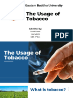 Gautam Buddha University: The Usage of Tobacco