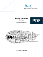 (Doc) UNIL English Department. Linguistics Manual 2016-2017 (ACADEMIC STYLE)