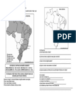 Atividade de Geografia Mapa para Teste 5º Ano