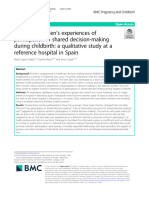 Exploring Women S Experiences of Participation in Shared Decision-Making During Childbirth: A Qualitative Study at A Reference Hospital in Spain