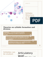 Syllabic Structure of English Words