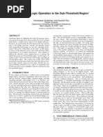 Digital CMOS Logic Operation in The Sub-Threshold Region: Hendrawan Soeleman and Kaushik Roy