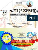 2024 - Certificate of Recognition To Deserving Pupils