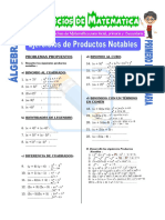 Ejercicios de Productos Notables para Primero de Secundaria