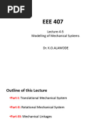 EEE 407 Lecture 4-5 Modeling of Mechanical Systems