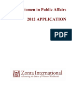 YWPA Application - Zonta Club 2012