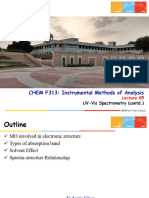 CHEM F313: Instrumental Methods of Analysis: UV-Vis Spectrometry (Contd.)