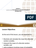 Lesson 3 Computing The Mean of A Discrete Probability Distribution