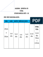 Horario Academia Deportiva Ipd