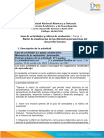 Guía de Actividades y Rúbrica de Evaluación - Unidad 1 - Tarea 2 - Matriz de Clasificación de Las Perspectivas Del Desarrollo Humano