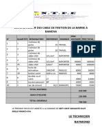 Devis Estimatif Des Cable de Finition de La Barrie A Bamena