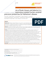 Lipidomic Analysis of Brain Tissues and Plasma in A Mouse Model Expressing Mutated Human Amyloid Precursor Protein/tau For Alzheimer S Disease